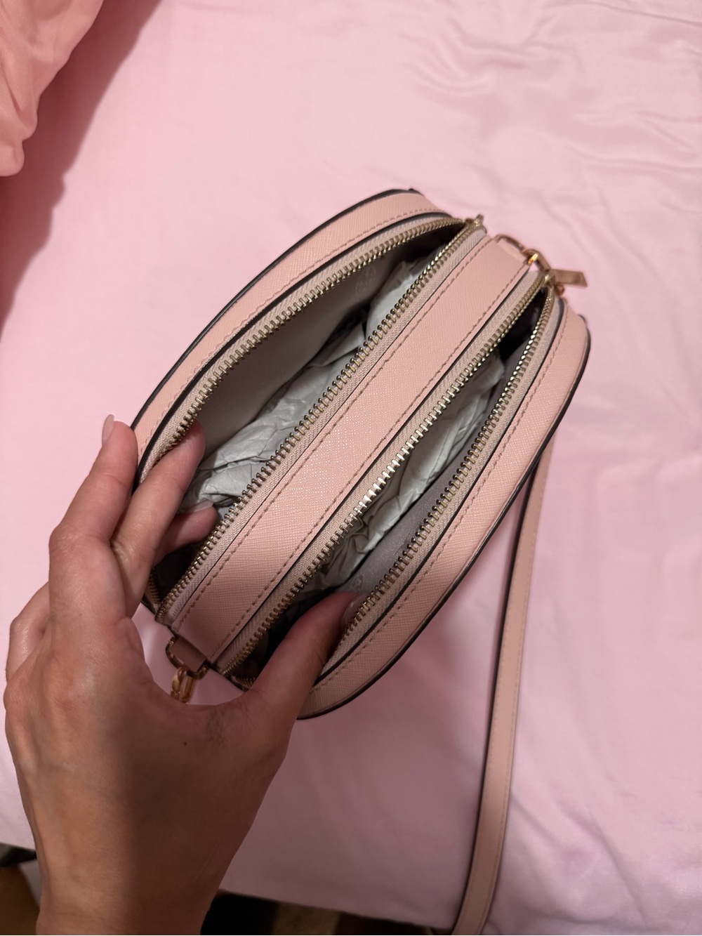 Tory Burch Blush Pink Saffiano Leather Dome Crossbody - Picture 3 of 4